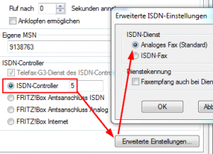 FRITZfax - ISDN-Einstellung - Controller 5