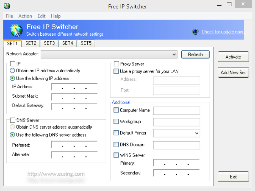 FreeIPSwitcher - Nettzwerkprofile verwalten