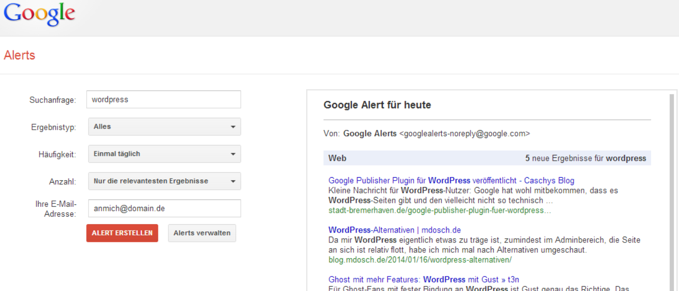 Informiert via Google Alerts – WiSch
