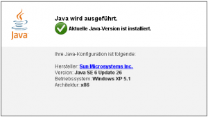 Java Version via Webseite