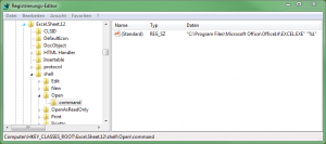 Regedit - Excel in neuer Instanz - Nachher