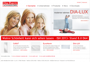 Webseite von  Dia-therm.de