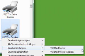 Windows Druckeransicht - Standard