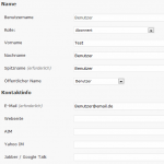 Wordpress Kontaktinfos