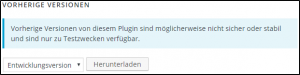 Wordpress PlugIn Versionen